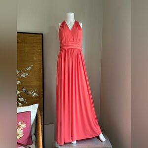 Gorgeous coral colored bridesmaid or formal dress,prom, formal, vacation